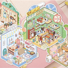 Landscaping indoor DIY 3D Sticker Collection 2 Cute Miniature Scenes- Bedroom Music advanced