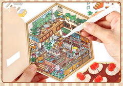 Fun Dessert House DIY 3D Scene Stickers - 3 Cute Miniature Scenes-Cake Bakery intermediate