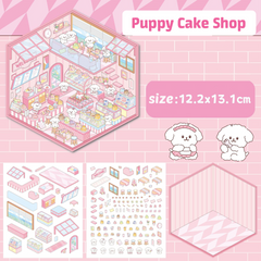 Cozy Critter Shops DIY 3D Sticker Collection 4 Cute Miniature Scenes advanced