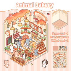 Critter Shop DIY 3D Scene Stickers 4 Cute Miniature Scenes advanced