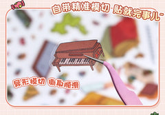 Cute 3D scene collage landscape sticker hand account sticker DIY high ranking