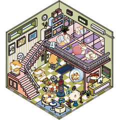 3D landscaping sticker creative scene miniature DIY sticker beginner