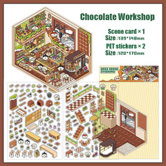 Chocolate Workshop DIY 3D Scene Stickers 4 Cute Miniature Scenes intermediate