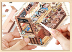 Corner Series: Sweet, Sip, Stay & Shop DIY 3D Scene Stickers 4 Lovely Miniature Scenes-Cafe Bakery Sweetness Supermarket Bedroom intermediate