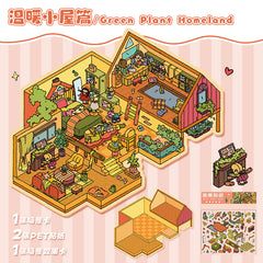 Cute 3D scene collage landscape sticker hand account sticker DIY difficulty intermediate