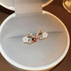 Fairy pearl earrings retro fashion high-end stud earrings temperament earrings