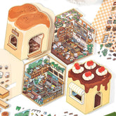 Fun Dessert House DIY 3D Scene Stickers - 3 Cute Miniature Scenes-Cake Bakery intermediate