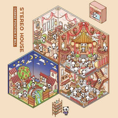 Panda House DIY 3D Scene Stickers - 4 Cute Miniature Scenes beginner