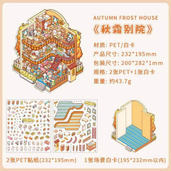 Seasonal Abodes DIY 3D Scene Stickers 4 Lovely Miniature Scenes high ranking