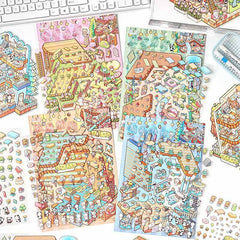 Seasonal Abodes DIY 3D Scene Stickers 4 Lovely Miniature Scenes high ranking