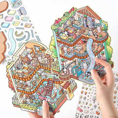 Seasonal Abodes DIY 3D Scene Stickers 4 Lovely Miniature Scenes high ranking