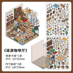Fantasy Gift Shop DIY 3D Scene Stickers 4 Cute Miniature Scenes high ranking