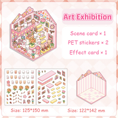 Popular Venues DIY 3D Sticker Collection - 8 Cute Miniature Scenes advanced