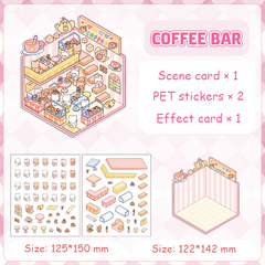 Popular Venues DIY 3D Sticker Collection - 8 Cute Miniature Scenes advanced
