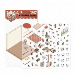 Panda Home Collection DIY 3D Scene Stickers 4 Cute Miniature Scenes beginner