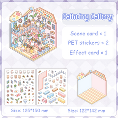 Popular Venues DIY 3D Sticker Collection - 8 Cute Miniature Scenes advanced