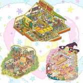 Springtime Bear Cottage DIY 3D Scene Stickers 3 Lovely Miniature Scenes