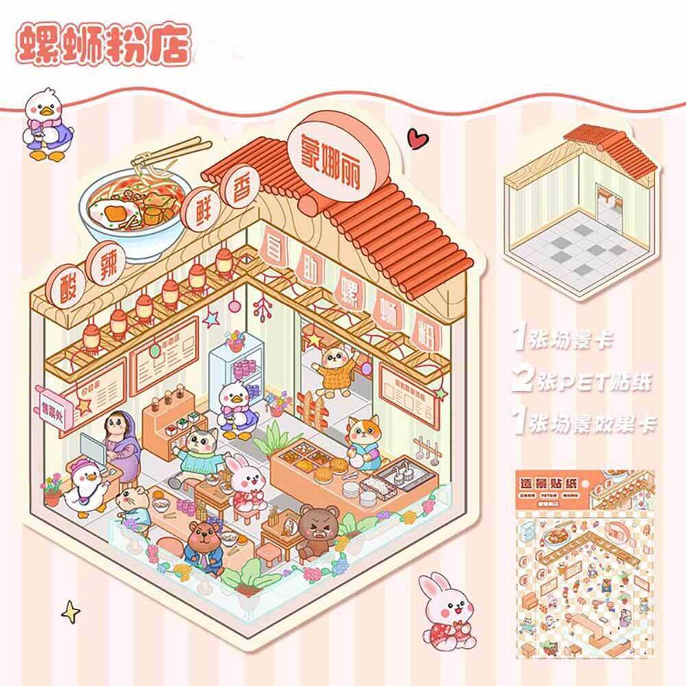 Furry Friends Tycoon DIY 3D Scene Stickers 4 Cute Miniature Scenes advanced