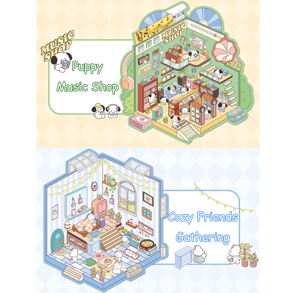 Landscaping indoor DIY 3D Sticker Collection 2 Cute Miniature Scenes- Bedroom Music advanced