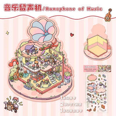 Music Machine Shop DIY 3D Scene Stickers - 4 Cute Miniature Scenes intermediate