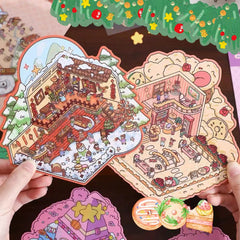 Happy Party DIY 3D Scene Stickers 4 Cute Miniature Scenes intermediate