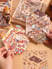 Capybara World DIY 3D Scene Stickers 4 Cute Miniature Scenes