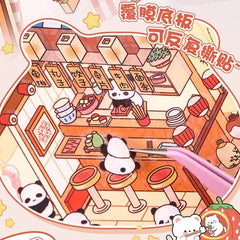 Furry Friends Tycoon DIY 3D Scene Stickers 4 Cute Miniature Scenes advanced