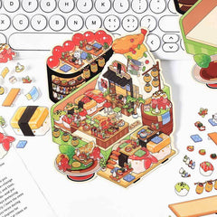 Epicurean Haven DIY 3D Scene Stickers 4 Cute Miniature Scenes high ranking