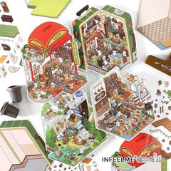 Fantasy Gift Shop DIY 3D Scene Stickers 4 Cute Miniature Scenes high ranking