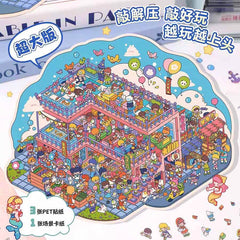 Starry Night Market DIY 3D Scene Stickers - 2 Cute Miniature Scenes difficulty