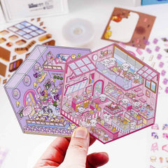 Cozy Critter Shops DIY 3D Sticker Collection 4 Cute Miniature Scenes advanced
