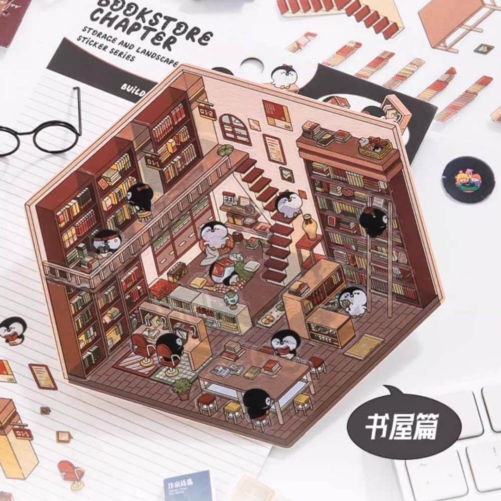 Animal Small Business DIY 3D Scene Stickers 4 Cute Miniature Scenes advanced