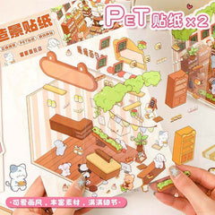 Fluffy Sweet Haven DIY 3D Scene Stickers 4 Cute Miniature Scenes advanced