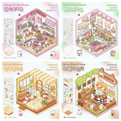 Fluffy Sweet Haven DIY 3D Scene Stickers 4 Cute Miniature Scenes advanced