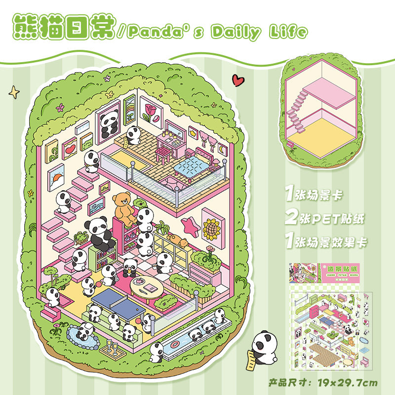 Large scene sticker 3D sticker DIY decompression intermediate