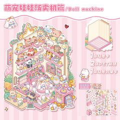 Cute 3D scene collage landscape sticker hand account sticker DIY high ranking