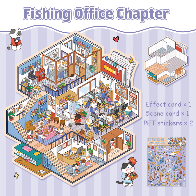 The Wild Syndicate DIY 3D Scene Stickers 3 Lovely Miniature Scenes-House Apartment Office high ranking