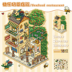 Cute 3D scene collage landscape sticker hand account sticker DIY high ranking