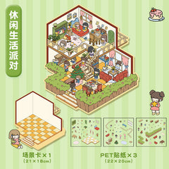 Cute 3D scene collage landscape sticker hand account sticker DIY high ranking