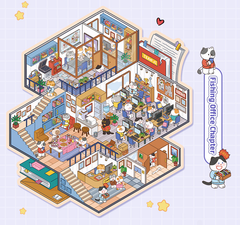 The Wild Syndicate DIY 3D Scene Stickers 3 Lovely Miniature Scenes-House Apartment Office high ranking