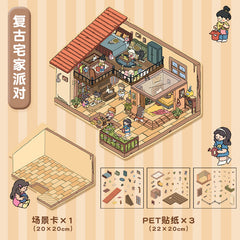 Cute 3D scene collage landscape sticker hand account sticker DIY high ranking