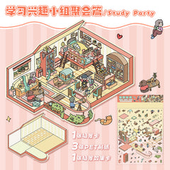 Cute 3D scene collage landscape sticker hand account sticker DIY high ranking