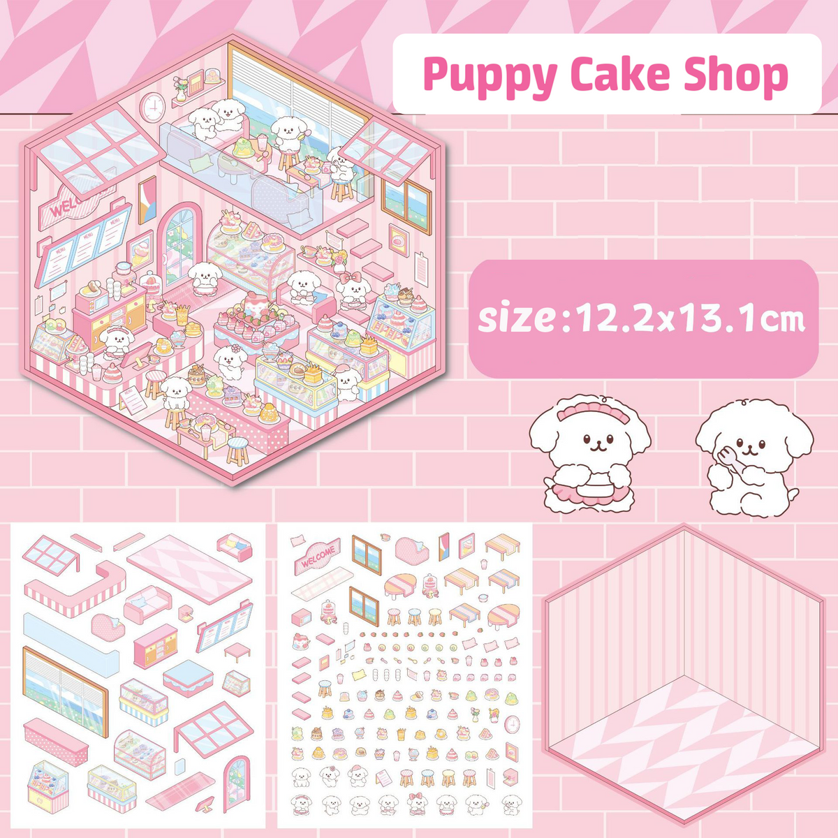 Cozy Critter Shops DIY 3D Sticker Collection 4 Cute Miniature Scenes advanced