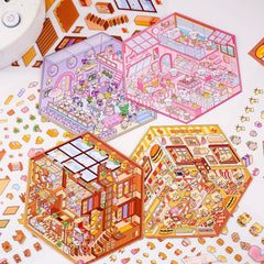 Cozy Critter Shops DIY 3D Sticker Collection 4 Cute Miniature Scenes advanced
