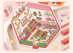 Critter Shop DIY 3D Scene Stickers 4 Cute Miniature Scenes advanced
