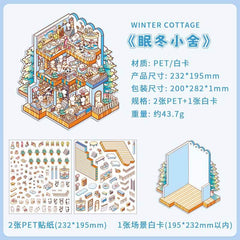 Seasonal Abodes DIY 3D Scene Stickers 4 Lovely Miniature Scenes high ranking