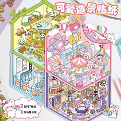 Wonderful Shop DIY 3D Scene Stickers 4 Cute Miniature Scenes-Amusement park beginner