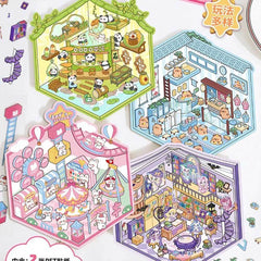 Wonderful Shop DIY 3D Scene Stickers 4 Cute Miniature Scenes-Amusement park beginner