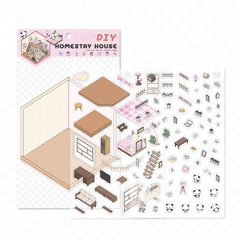 Panda Home Collection  DIY 3D Scene Stickers 4 Cute Miniature Scenes beginner